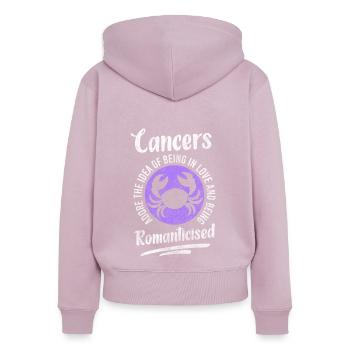 Cancer Astrology Element Water - Women's Premium Organic Zip Hoodie - dusky pink - Back - Julia (174cm)