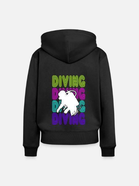 diving gerätetauchen tauchschule neopren - Frauen Premium Bio Zip Hoodie - Schwarz