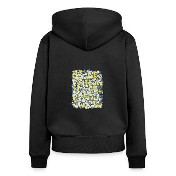 Alphabet Graffiti ABC - Frauen Premium Bio Zip Hoodie - Schwarz - Hinten - Julia (174cm)