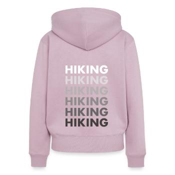 Hiker Hiking - Frauen Premium Bio Zip Hoodie - Altrosa - Hinten - Julia (174cm)