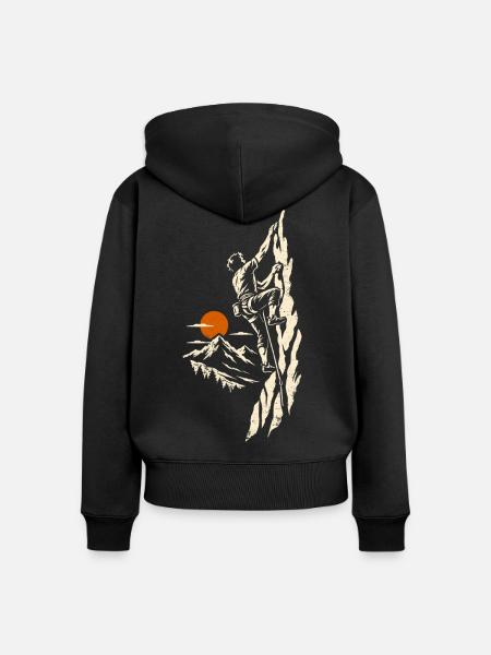 Klippenklettern – Klettern und Bergsteigen - Frauen Premium Bio Zip Hoodie - Schwarz