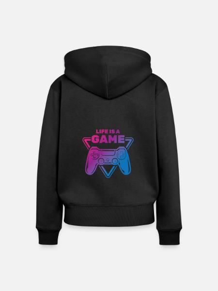Gaming - Frauen Premium Bio Zip Hoodie - Schwarz