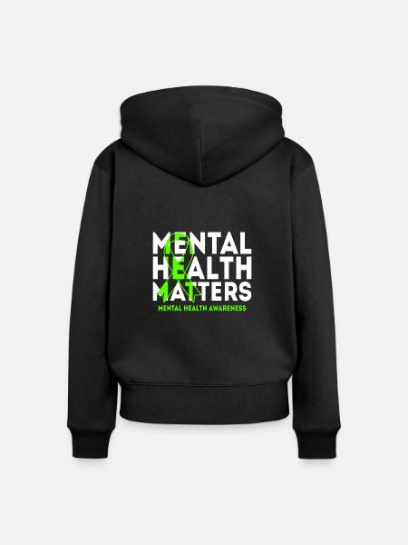 Geistige Gesundheit - Frauen Premium Bio Zip Hoodie - Schwarz