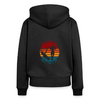 Don´t Give Up Only Pull Up Calisthenics - Women's Premium Organic Zip Hoodie - black - Back - Julia (174cm)
