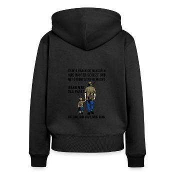 Heizkosten Stromkosten Inflation Spruch Silvester - Frauen Premium Bio Zip Hoodie - Schwarz - Hinten - Julia (174cm)