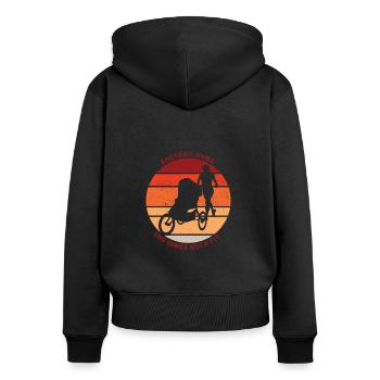 Ehefrau Mama Und Immer Noch Fit - Frauen Premium Bio Zip Hoodie - Schwarz - Hinten - Julia (174cm)