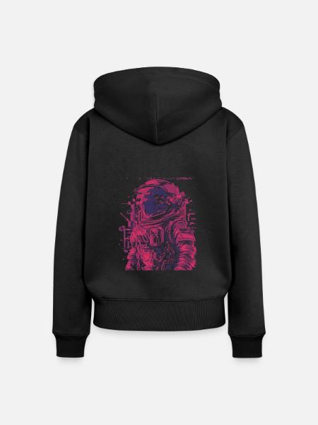 Astronaut - Frauen Premium Bio Zip Hoodie - Schwarz