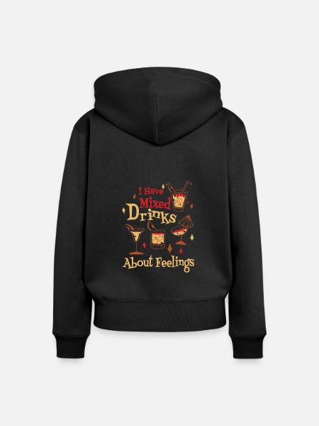 Gemischte Gefühle Und Exquisite Drinks - Frauen Premium Bio Zip Hoodie - Schwarz