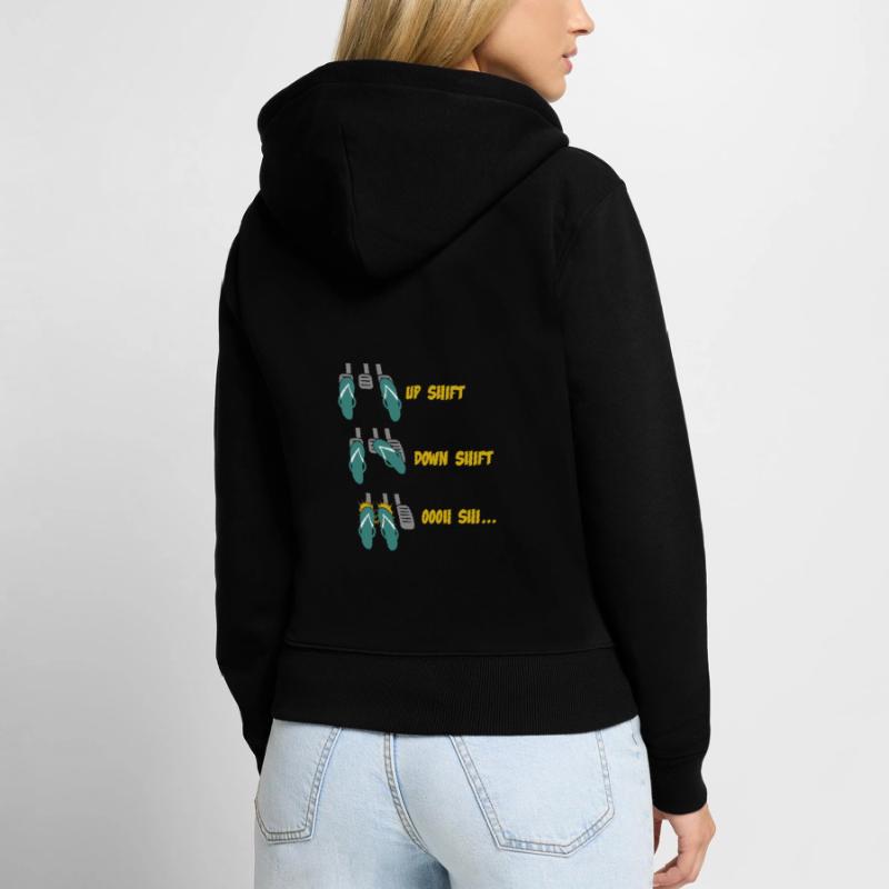 Up Shift Down Shift Funny Car Gear Changes Women's Premium Organic Zip Hoodie