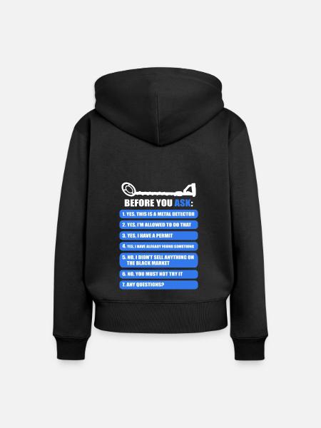 Metalldetektor - Frauen Premium Bio Zip Hoodie - Schwarz