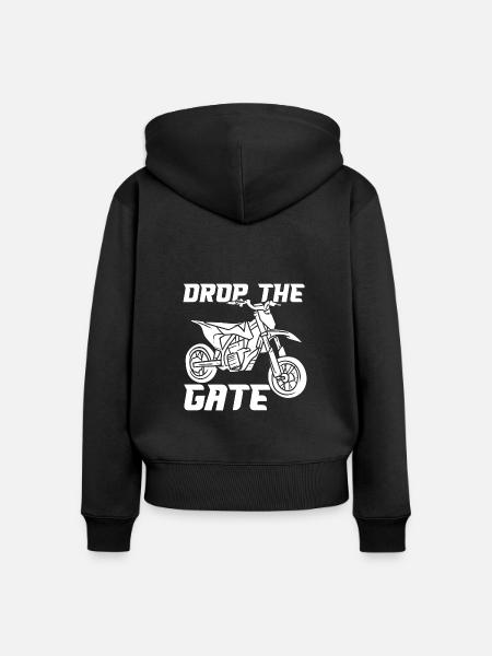 Drop The Gate - Frauen Premium Bio Zip Hoodie - Schwarz