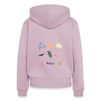 sea snails slug ocean animals - Women's Premium Organic Zip Hoodie - dusky pink - Back - Julia (174cm)