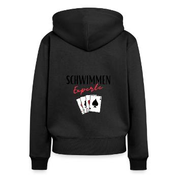 Expert en natation - Sweat à capuche zippé Premium bio Femme - noir - Dos - Julia (174cm)