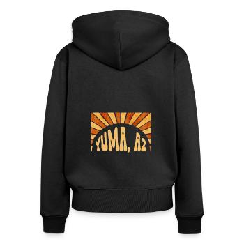 Sonnenuntergang Yuma Arizona Erlebnis - Frauen Premium Bio Zip Hoodie - Schwarz - Hinten - Julia (174cm)