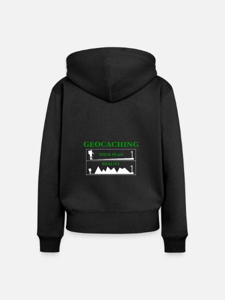 Geocaching - Frauen Premium Bio Zip Hoodie - Schwarz