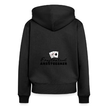 Frustration fear opponents - Women's Premium Organic Zip Hoodie - black - Back - Julia (174cm)