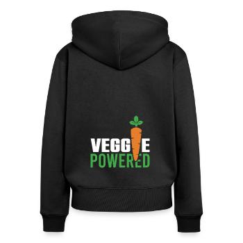 Vegan Veggie Saying - Women's Premium Organic Zip Hoodie - black - Back - Julia (174cm)