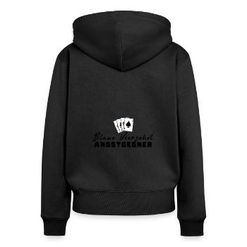 Blaue Vierzehn Angstgegner - Frauen Premium Bio Zip Hoodie - Schwarz - Hinten - Julia (174cm)