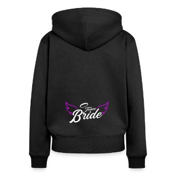 Team Braut Team Bride Junggesellinnenabschied JGA - Frauen Premium Bio Zip Hoodie - Schwarz - Hinten - Julia (174cm)