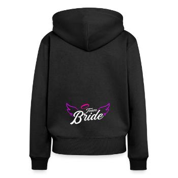 Team Braut Team Bride Junggesellinnenabschied JGA - Frauen Premium Bio Zip Hoodie - Schwarz - Hinten - Julia (174cm)