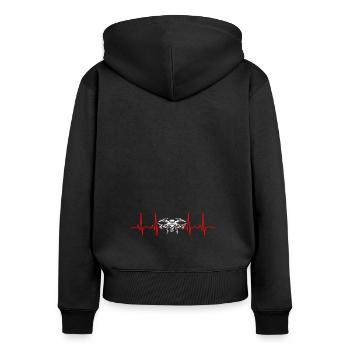 Heartbeat Drone Drones - Sweat à capuche zippé Premium bio Femme - noir - Dos - Julia (174cm)