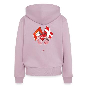 Köln - Flagge zeigen - Frauen Premium Bio Zip Hoodie - Altrosa - Hinten - Julia (174cm)