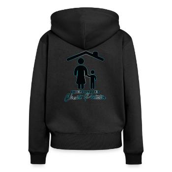 Comprenez cela - Protection du climat - Sweat à capuche zippé Premium bio Femme - noir - Dos - Julia (174cm)