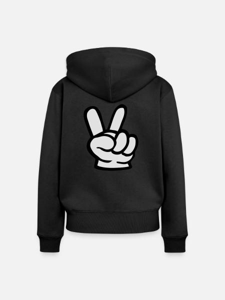 sieg - Frauen Premium Bio Zip Hoodie - Schwarz