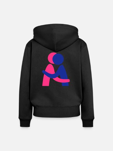 Hug - Frauen Premium Bio Zip Hoodie - Schwarz
