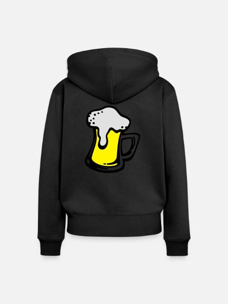 bierglas_3c - Frauen Premium Bio Zip Hoodie - Schwarz