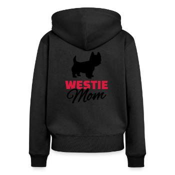 Westie - Frauen Premium Bio Zip Hoodie - Schwarz - Hinten - Julia (174cm)