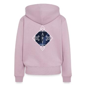 ART Experiment Back - Frauen Premium Bio Zip Hoodie - Altrosa - Hinten - Julia (174cm)