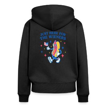 I'm Just Here For The Wieners Funny Fourth of July - Sweat à capuche zippé Premium bio Femme - noir - Dos - Julia (174cm)