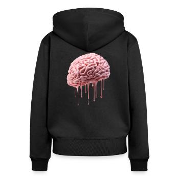Melting Brain - Women's Premium Organic Zip Hoodie - black - Back - Julia (174cm)