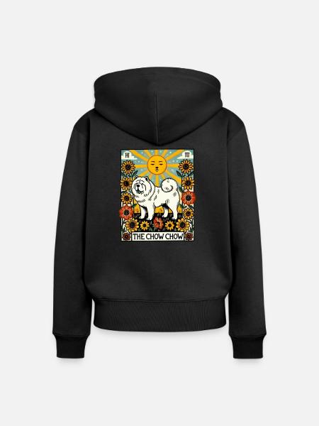 Die Chow Chow Dog Tarotkarte - Frauen Premium Bio Zip Hoodie - Schwarz