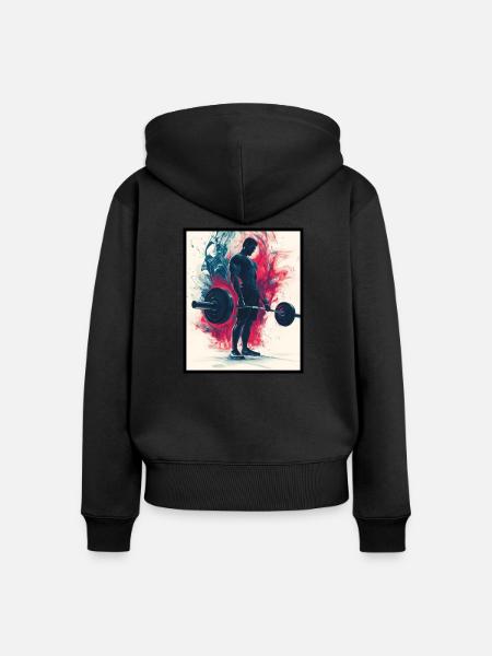 Training & Muskelaufbau: Schickes Geschenk - Frauen Premium Bio Zip Hoodie - Schwarz