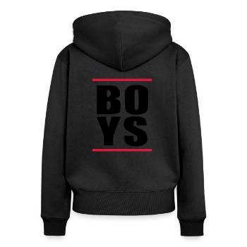 BOYS Party Guys Déclaration Gay Homo Gay Celebration - Sweat à capuche zippé Premium bio Femme - noir - Dos - Julia (174cm)