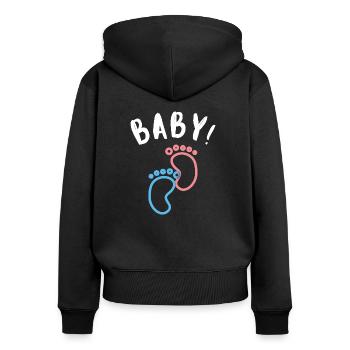 Baby - Sweat à capuche zippé Premium bio Femme - noir - Dos - Julia (174cm)
