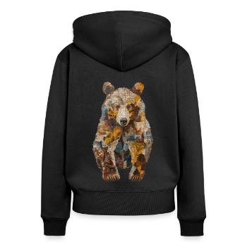 Porter - Sweat à capuche zippé Premium bio Femme - noir - Dos - Julia (174cm)