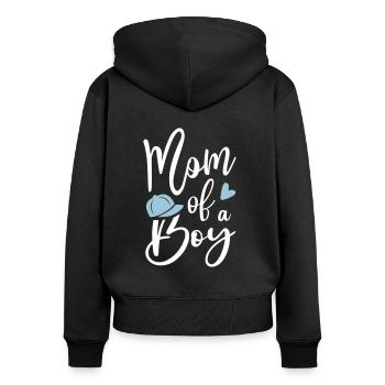Maman fils meilleure maman maman d'un garçon enfant unique - Sweat à capuche zippé Premium bio Femme - noir - Dos - Julia (174cm)