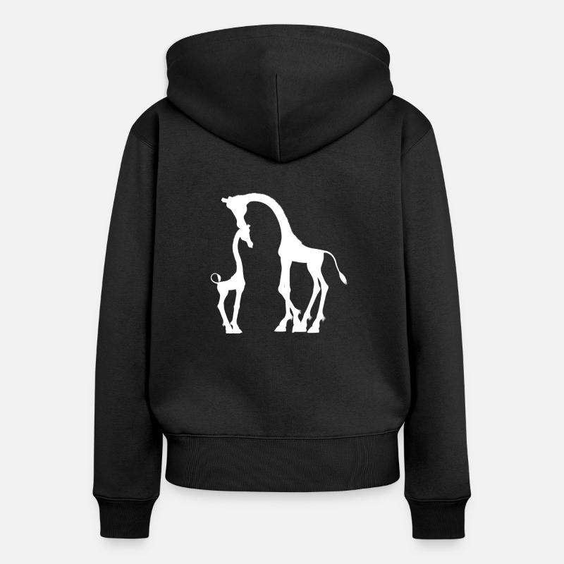 girafes - Sweat à capuche zippé Premium bio Femme - noir