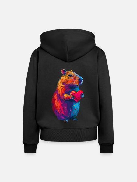 Wasserschwein - Frauen Premium Bio Zip Hoodie - Schwarz