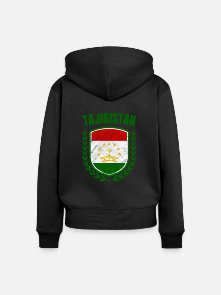 Tadschikistan - Frauen Premium Bio Zip Hoodie - Schwarz