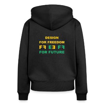 DESIGN FOR FREEDOM FOR FUTURE 8F by Miria - Women's Premium Organic Zip Hoodie - black - Back - Julia (174cm)