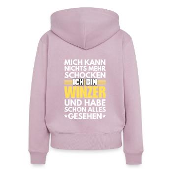 Non-shockable winemaker - Women's Premium Organic Zip Hoodie - dusky pink - Back - Julia (174cm)
