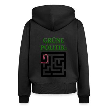 Witze Grüne Die Grünen Habeck Baerbock Partei Öko - Frauen Premium Bio Zip Hoodie - Schwarz - Hinten - Julia (174cm)