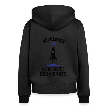 Mitarbeiter des Monats Metallbauer Metallbau - Frauen Premium Bio Zip Hoodie - Schwarz - Hinten - Julia (174cm)