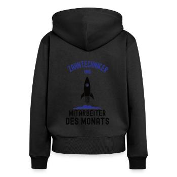 Mitarbeiter des Monats Zahntechniker Zahnarzt - Frauen Premium Bio Zip Hoodie - Schwarz - Hinten - Julia (174cm)