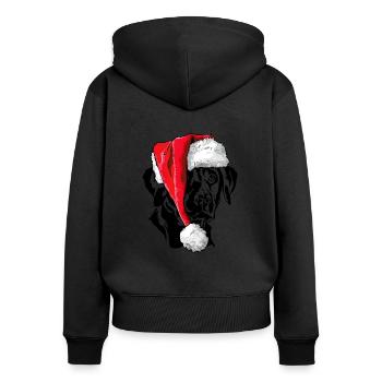 Père Noël Labrador Retriever chien de Noël Wilsigns - Sweat à capuche zippé Premium bio Femme - noir - Dos - Julia (174cm)
