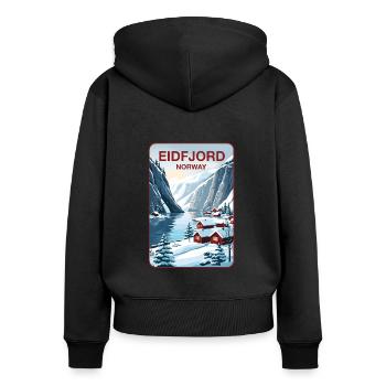 Eidfjord - Women's Premium Organic Zip Hoodie - black - Back - Julia (174cm)